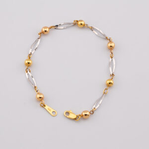 PO10002 - PULSERA DE ORO BOLITAS Y OVALOS CURVOS - G 3.756