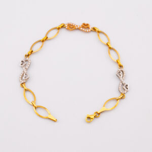 PO10003 - PULSERA DE ORO INFINITOS CORAZON 3 OROS - G 5.266