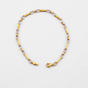 PO10004 - PULSERA DE ORO ESLABONES RECTANGULAR 2 OROS - G 3.547