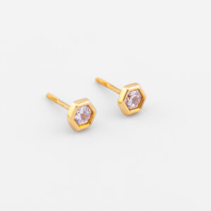 TO4 - TOPO DE ROMBOS CON CRISTAL EN ORO 18K - G 0.660