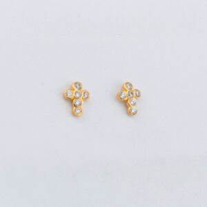 TO15 - TOPO CRUZ CON CRISTALES EN ORO 18K - G 0.651