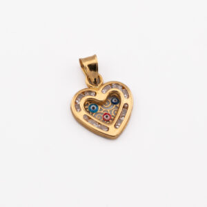 DO10040 - DIJE CORAZON Y OJOS TURCOS EN ORO 18K - G 0.975