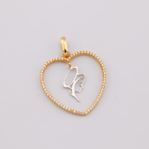 DO10012 - DIJE CORAZON Y VIRGEN EN ORO DE 18K - G 2.324