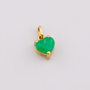 DOE840 - DIJE DE ESMERALDA CORAZON EN ORO 18K - REF840