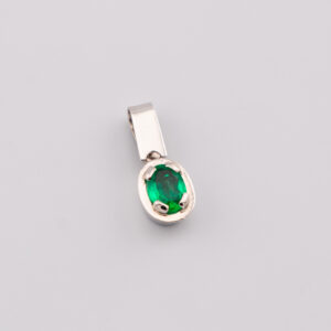 DOE394 - DIJE DE ESMERALDA EN ORO DE 18K CON RODIO - R849750
