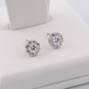 TO335 - TOPOS DE FLOR RODINADA Y EN ORO DE 18K - G 2.174