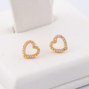 TO111 - TOPOS CORAZONES CON CRISTALES EN ORO DE 18K - G 1.467