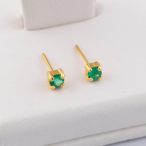 TOE421 - TOPOS DE ESMERALDA EN ORO DE 18K - G 1.375 - CT 0.22 - CT 0.22