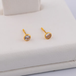 TO760 - TOPOS DE CRISTAL EN ORO DE 18K - G 0.584