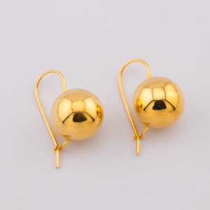 CNO116 - ARETES DE ORO BOLAS CON PESCADOR - G 4.962