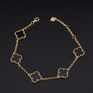 PP2 - Pulsera de plata VC - B+Baño de oro con Piedra de Onix - RF120