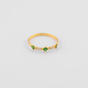 DOED04 - ANILLO DE ESMERALDAS Y DIAMANTES - G 0.833 - E CT 0.21 - D CT 0.0905