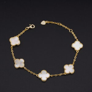 PP3 - Pulsera de plata VC - B+Baño de oro con Piedra de Nacar - RF120