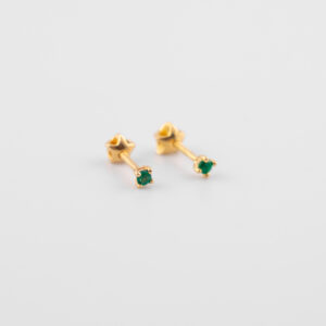 TOE48 - TOPOS EN ORO DE 18K CON ESMERALDAS - G 0.710 - CT E 0.08