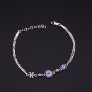PP10 - PULSERA DE PLATA MANDALA AZUL - G 3.614