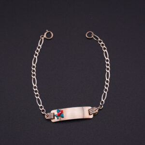 PP15 - PULSERA ESCLAVA DE PLATA AVION AZUL Y ROJO- G 2.225