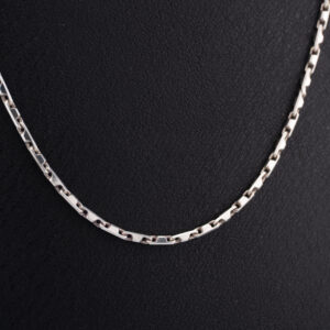 CP11 - CADENA DE PLATA CUBANO PLANO- 2 MM - 50CM - G 10.098