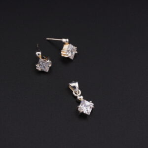 JXP3 - JUEGO DE PLATA - ARETES Y DIJE - G 5.9