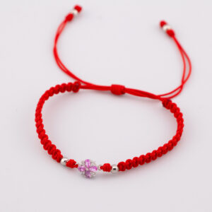 PO4109 - PULSERA DE FLOR EN TEJIDO MACRAME ORO DE 18K- G 0.704