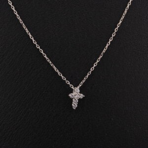 GXP5 - GARGANTILLA DE PLATA RODINADA CON CRUZ