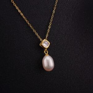 JXP16 - JUEGO DE PLATA DORADA CON PERLAS Y CRISTAL - RF