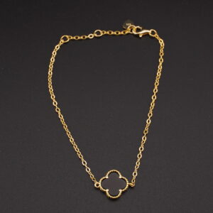 PP39 - Pulsera VC con piedras de ONIX - Dorada - RF60