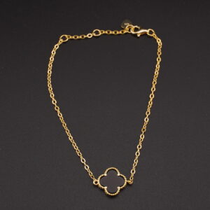 PP42 - Pulsera VC con piedras de ONIX - Dorada - RF60